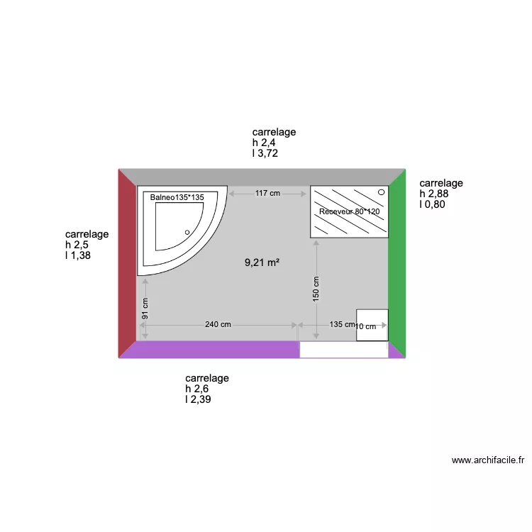 SDB audrey. Plan de SDB audrey. Plan de