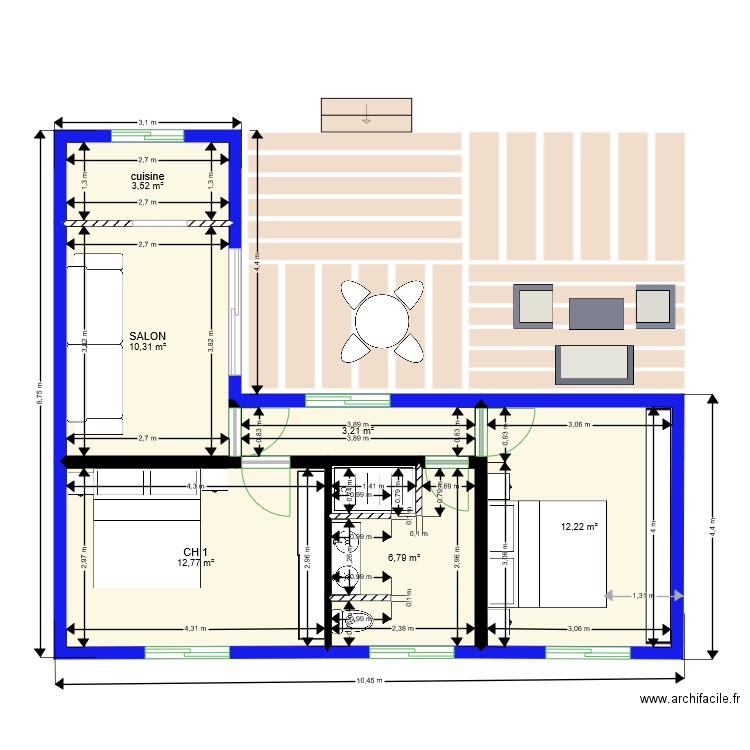 fayole 10A. Plan de 6 pièces et 49 m2