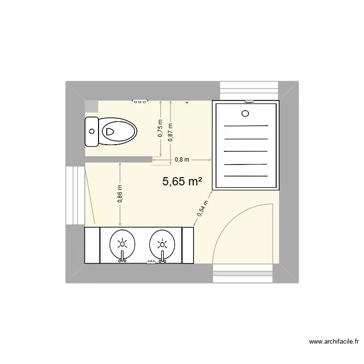 2026.05.26.salle d'eau. Plan de 1 et 6 m² 2026.05.26.salle d'eau. Plan de 1 et 6 m²