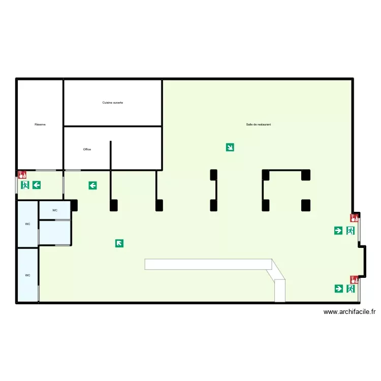 Plan d'&eacute;vacuation 1 BAMBAM. Plan de 18 Pièces et 282 m²