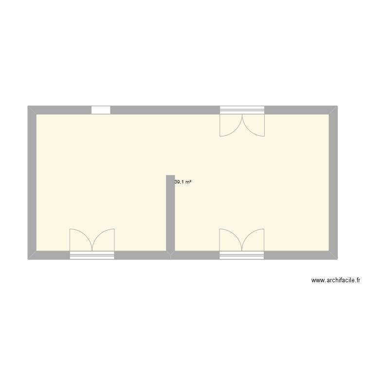 maisonnette. Plan de 1 pièce et 39 m2