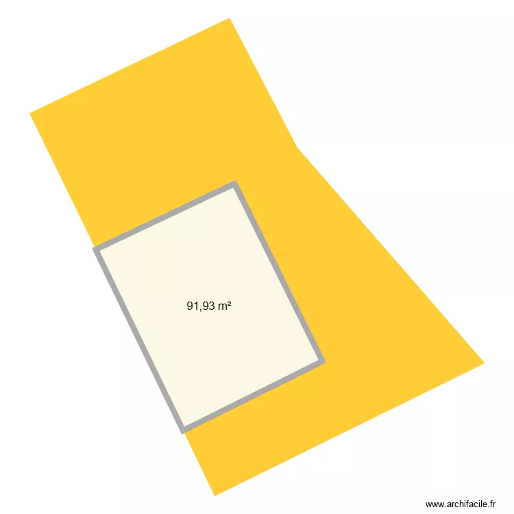 rez de chaussez + terrain. Plan de 1  et 92 m²