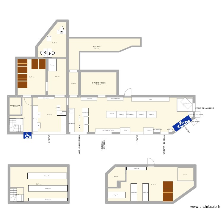 BECON. Plan de 17 pièces et 233 m2