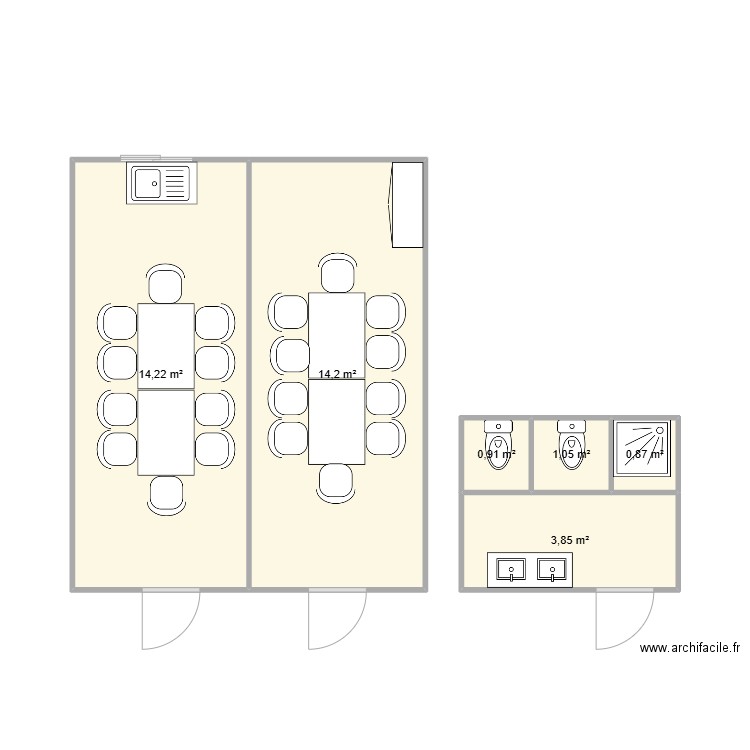 CHANTIER PIERRELATTE. Plan de 6 pièces et 35 m2