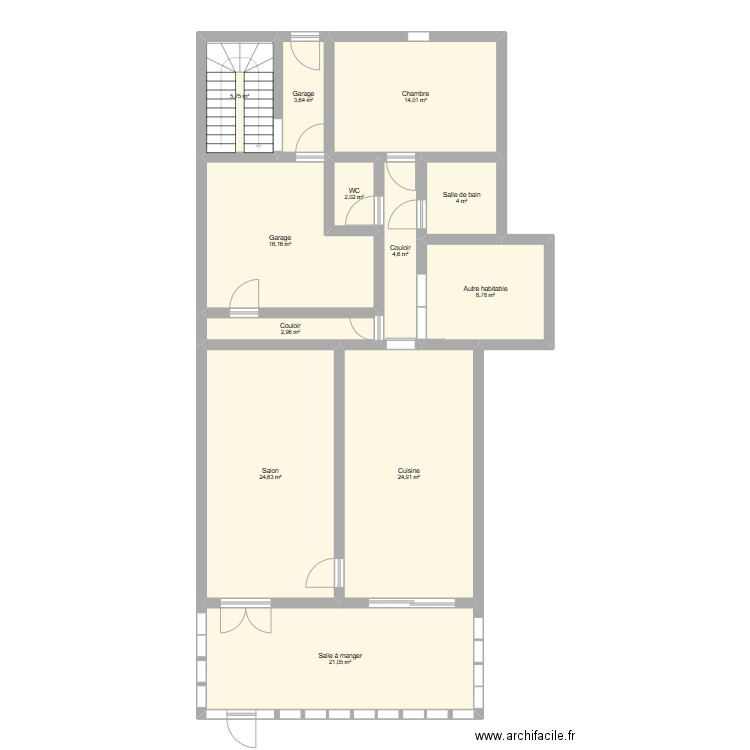 plan. Plan de 12 pièces et 133 m2