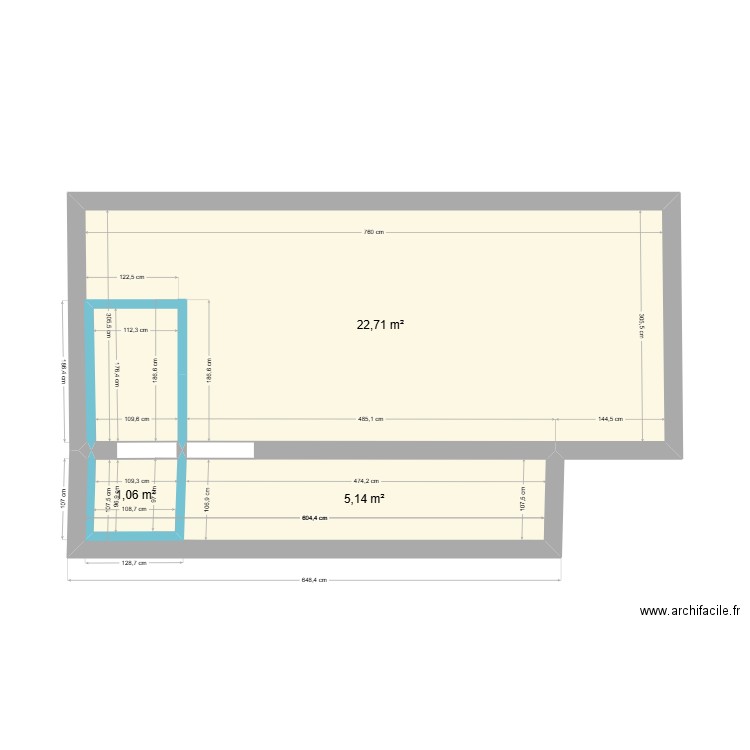 03 batz. Plan de 3 pièces et 29 m2