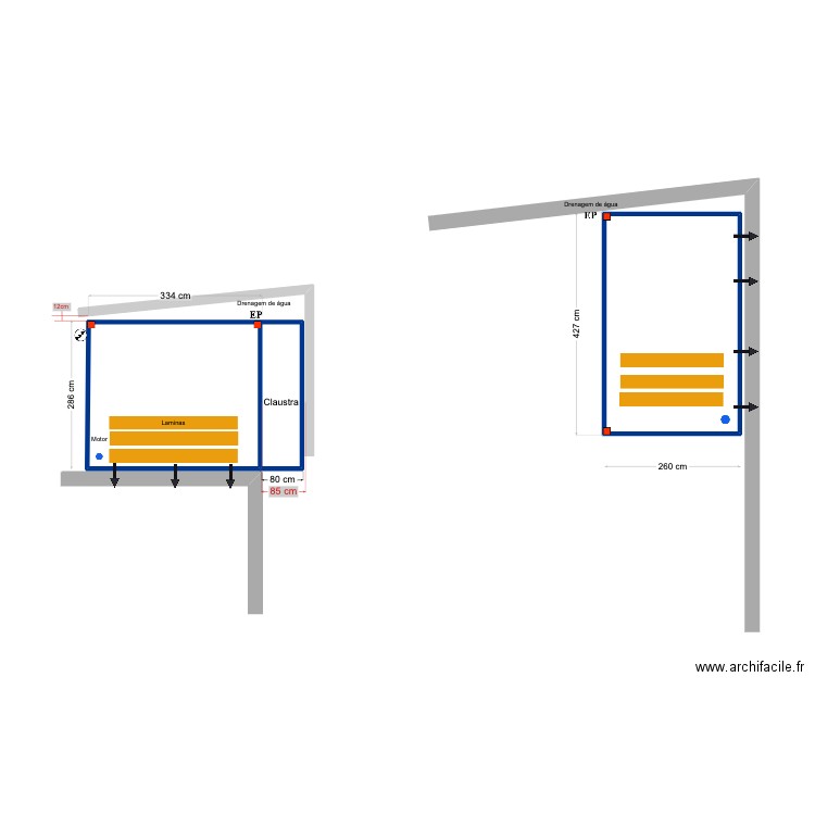 TOI diana lagos V2. Plan de 3 pièces et 22 m2