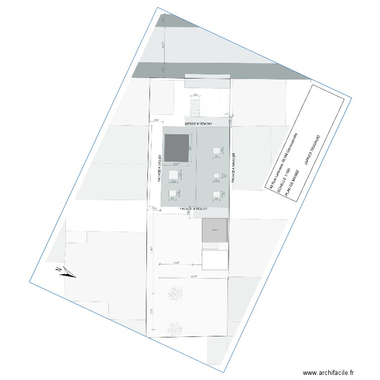 plan de masse apres. Plan de 1 pièce et 11 m2
