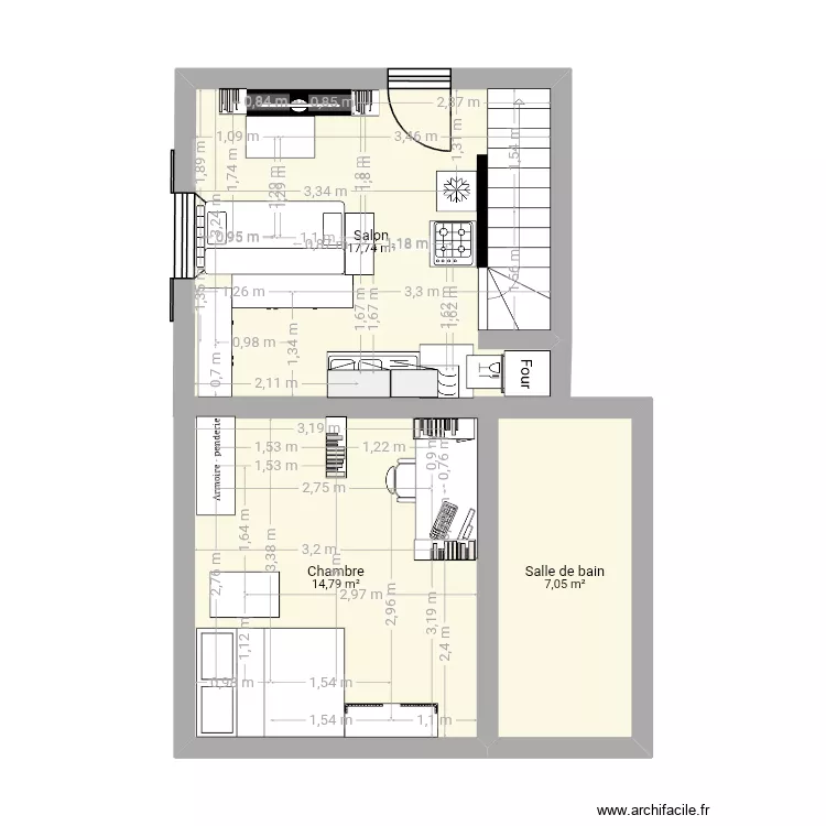Maison fini. Plan de 3 et 40 m² Maison fini. Plan de 3 et 40 m²