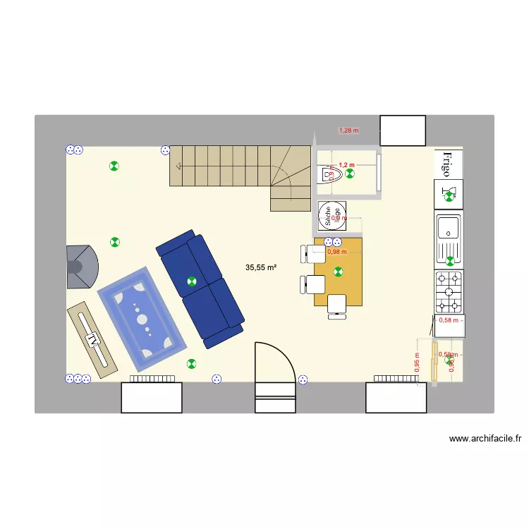 GERNEVEL CREDIN. Plan de 2  et 37 m²