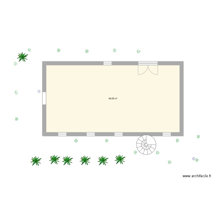 St Crépin. Plan de 1 pièce et 46 m2