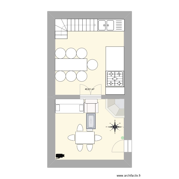 MariusV1. Plan de 1 pièce et 41 m2