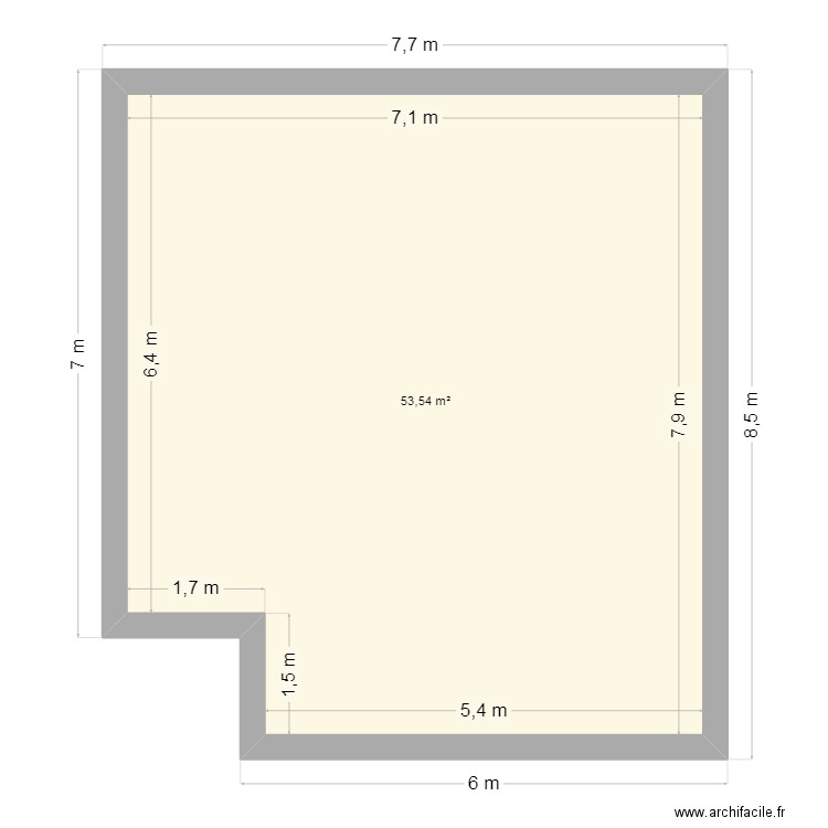 projet Chloé et Pierre etage. Plan de 4 pièces et 33 m2