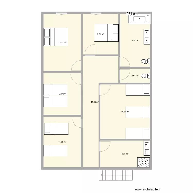 salle de jeu etage v13. Plan de 