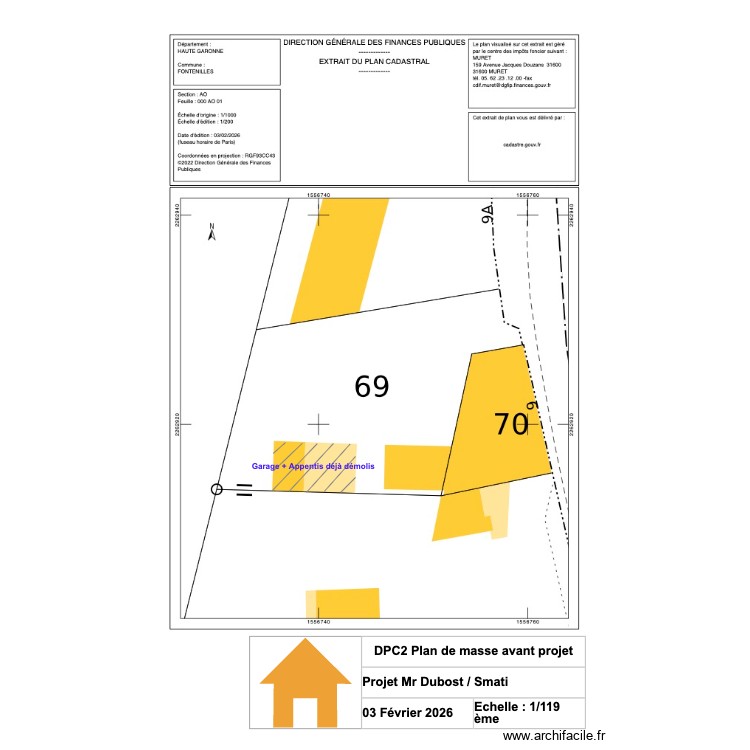 DPC2 avant projet. Plan de 0 pièce et 0 m2 DPC2 avant projet. Plan de 0 pièce et 0 m2