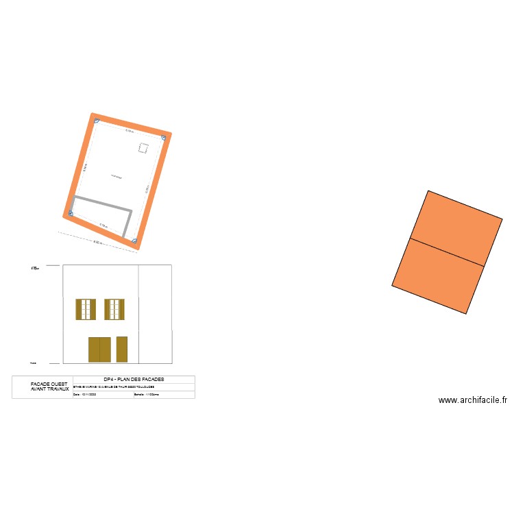 plan avec toiture mod. Plan de 3 pièces et 163 m2
