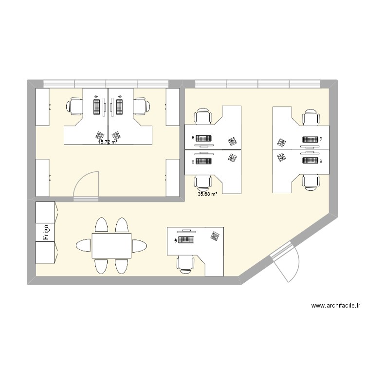 Plan local. Plan de 2 pièces et 51 m2