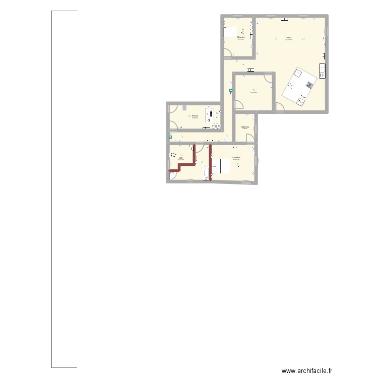 J.M SED. Plan de 7 pièces et 137 m2