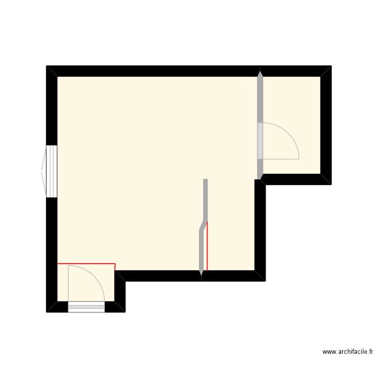 DRAPS. Plan de 2 pièces et 17 m2