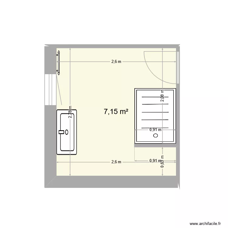 RIBOULET. Plan de 1  et 7 m²