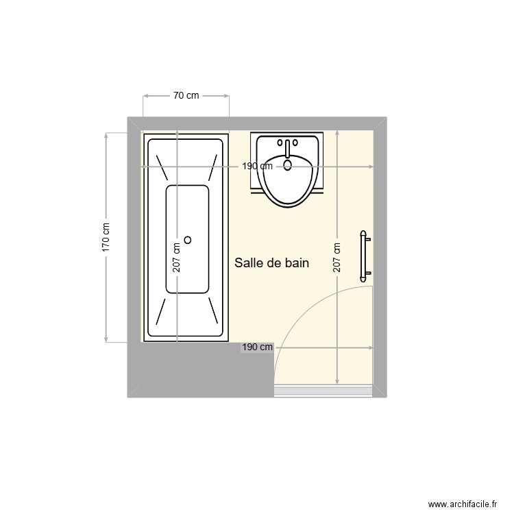 SARDA Janine existant. Plan de 1 pièce et 4 m2