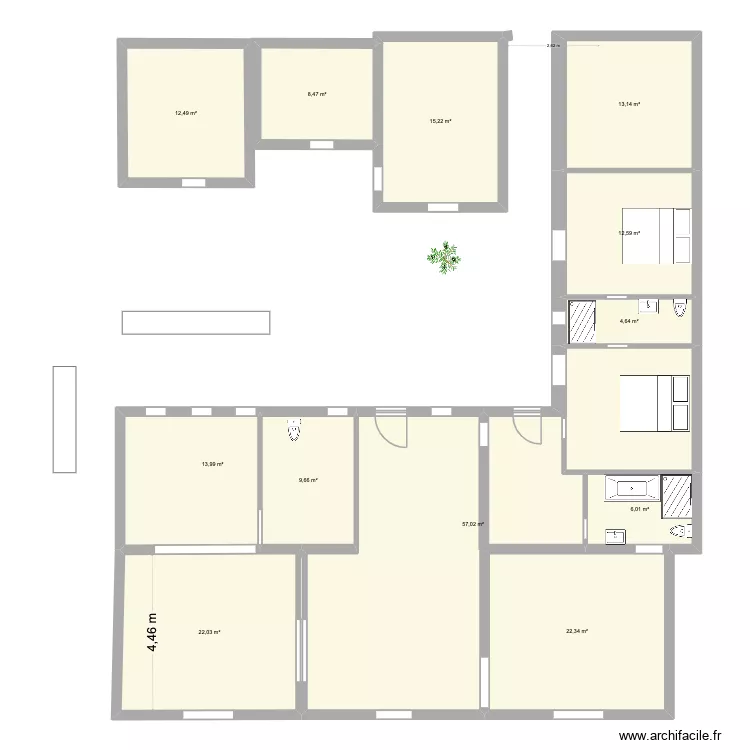 Noirmout oct 24 2&egrave;me. Plan de 13  et 220 m²