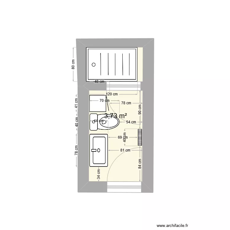 Salle de bzin V1. Plan de 