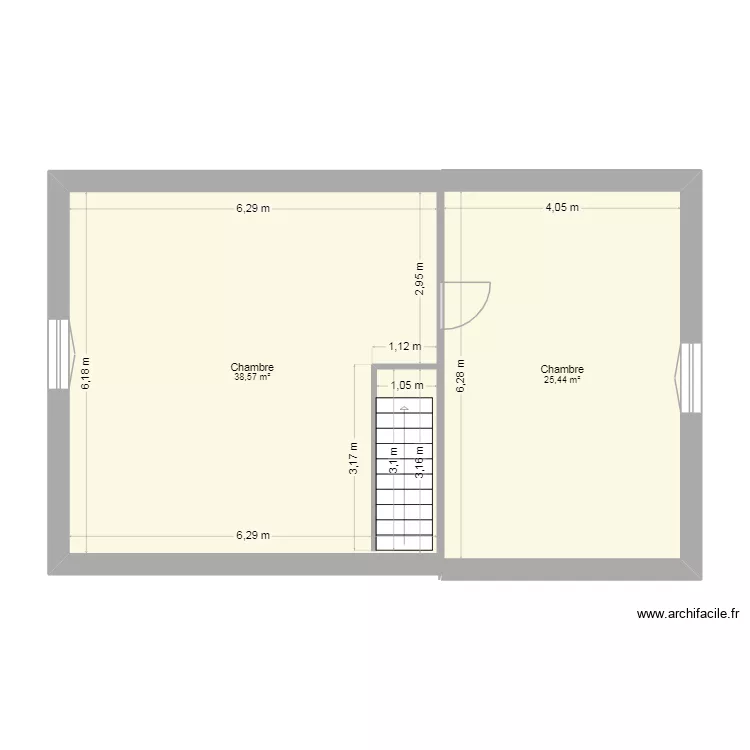 etage. Plan de 2  et 64 m²