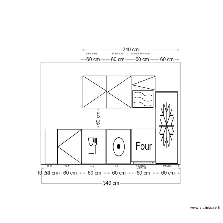 ELEVATION CUISINE 818. Plan de 0 pièce et 0 m2