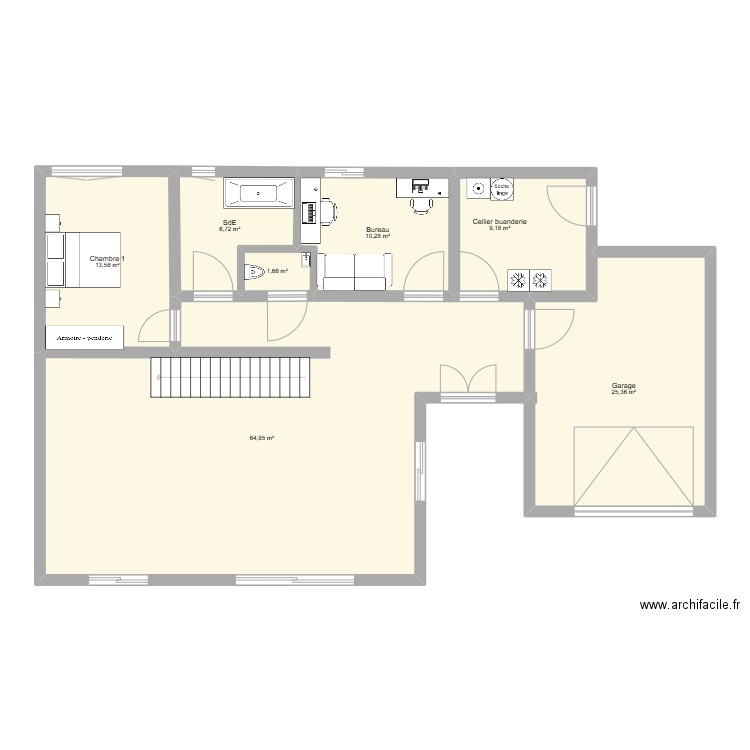 saint baldoph v1. Plan de 7 pièces et 132 m2
