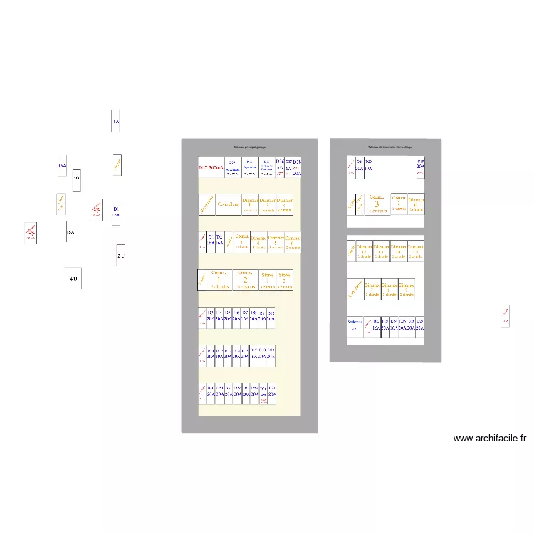 MJ tableau &eacute;lectrique rez + 3&egrave;me. Plan de 