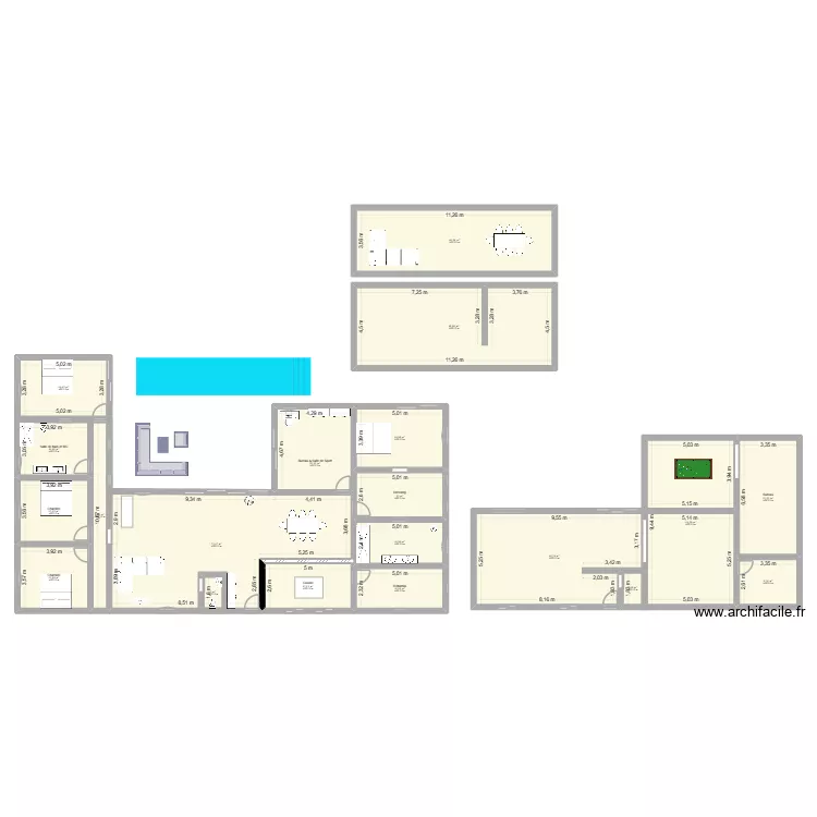 Maison Sandrine et Olivier. Plan de 20 pièces et 445 m² Maison Sandrine et Olivier. Plan de 20 pièces et 445 m²