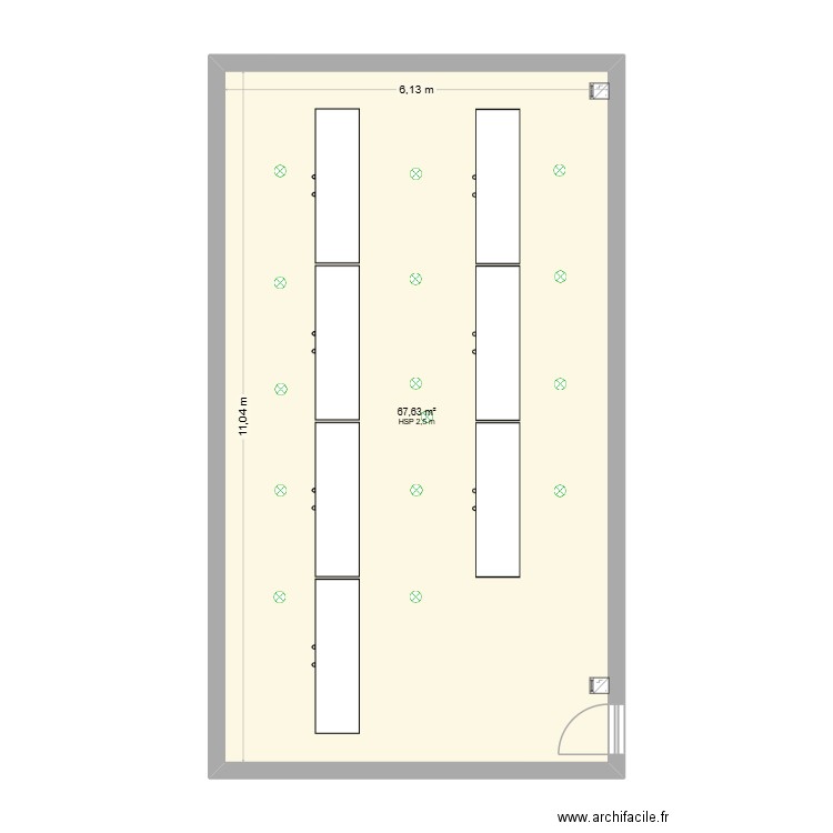 bebeto. Plan de 1 pièce et 68 m2