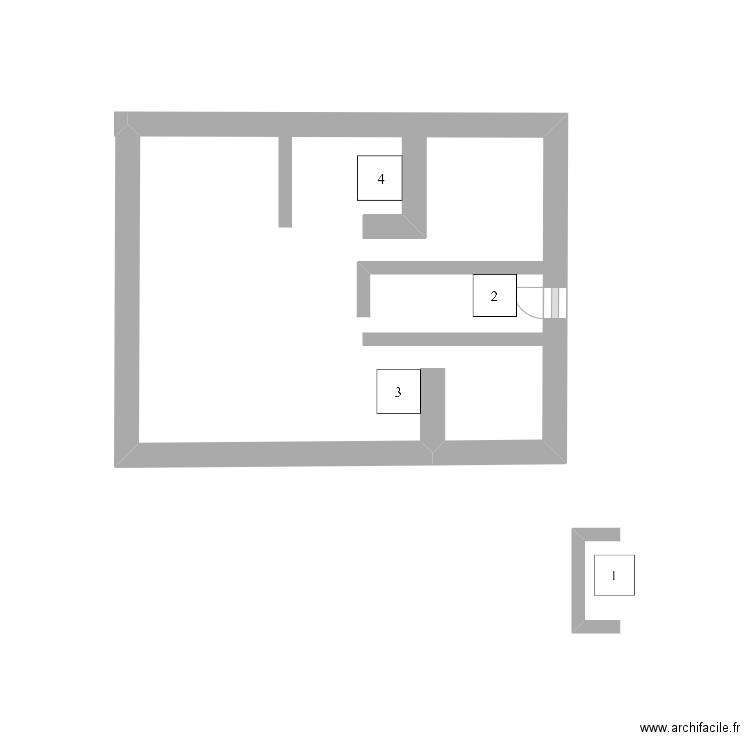 Hotel Villa Bleue 2. Plan de 1 pièce et 9 m2