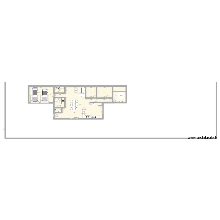 Maison 2eme version. Plan de 9 pièces et 174 m2