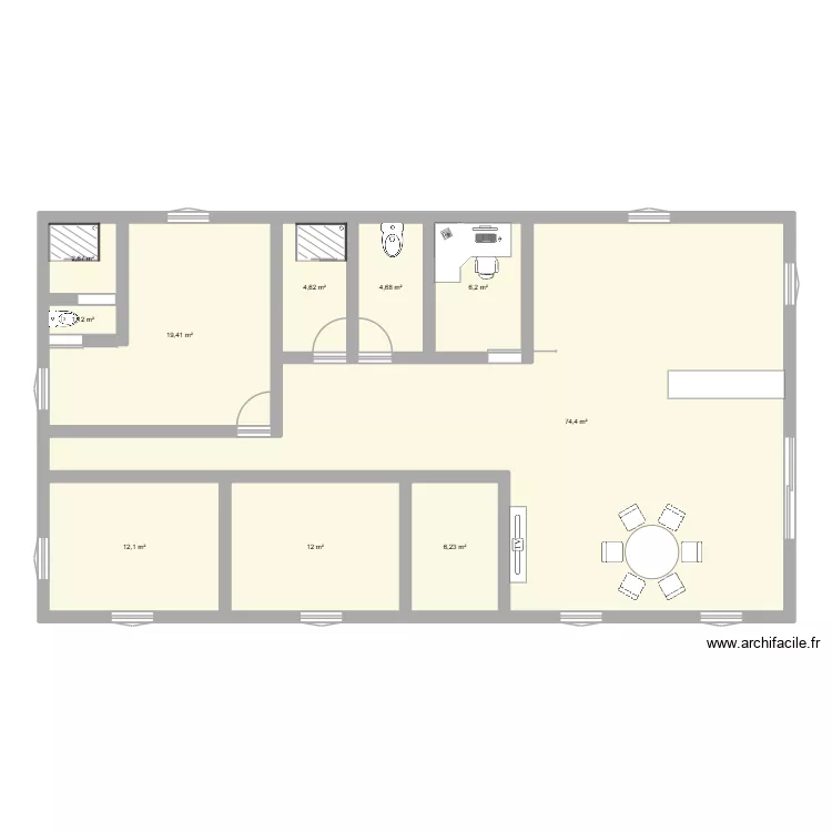 projet keke. Plan de 10 Pièces et 143 m²