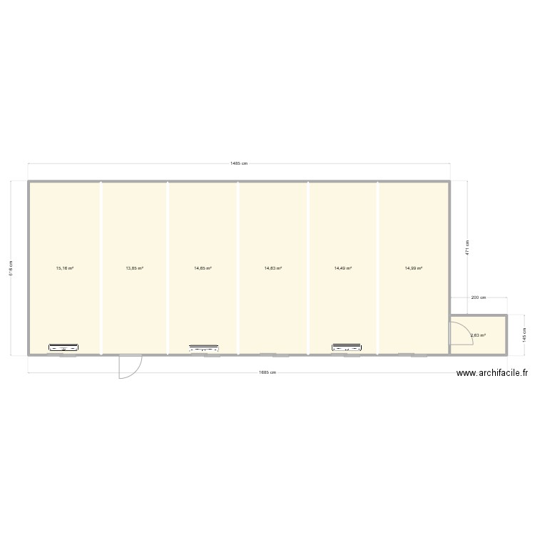 EIFFAGE CHANTIER ST PRIEST COURS PROFESSEUR. Plan de 5 pièces et 72 m2