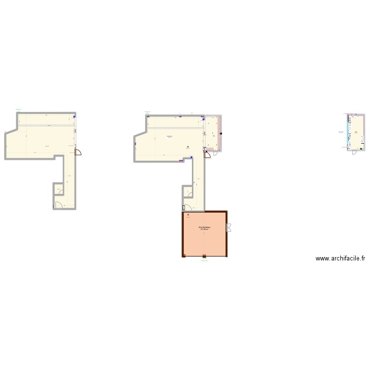 Implant. Elec.. Plan de 6 pièces et 285 m2