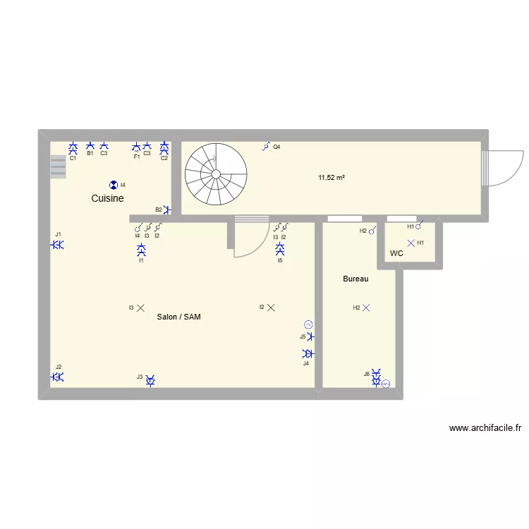 Appart 4 - RDC. Plan de 4 et 46 m² Appart 4 - RDC. Plan de 4 et 46 m²