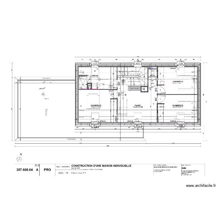 LEFORT - BENEVENT PLAN PLOMB R+1. Plan de 