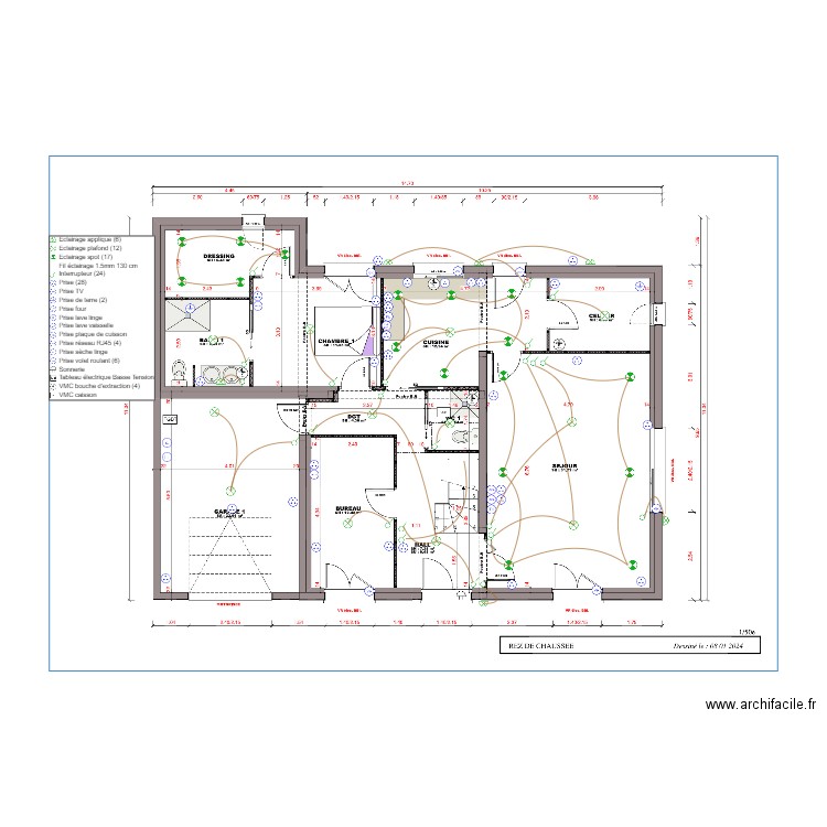 AHBARI RDC ELEC. Plan de 0 pièce et 0 m2