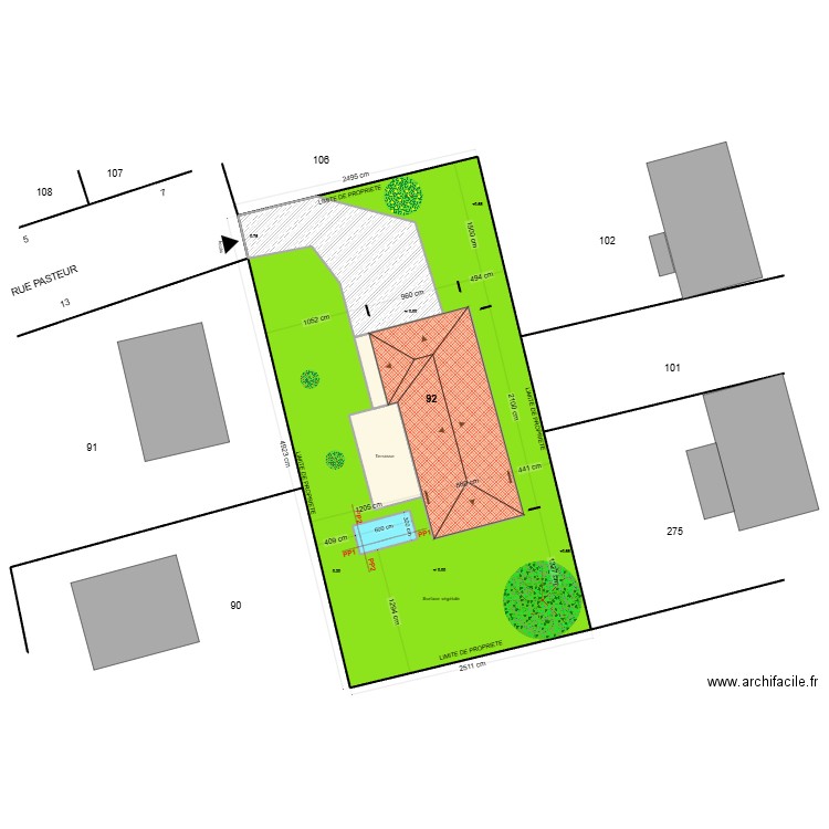 dp20000. Plan de 6 pièces et 1682 m2