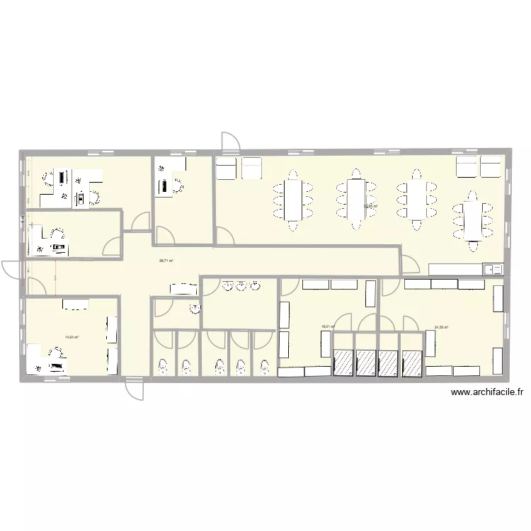 Plan Locaux sociaux v4. Plan de 5  et 207 m²