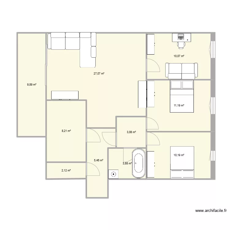 Apprt Bruges. Plan de 