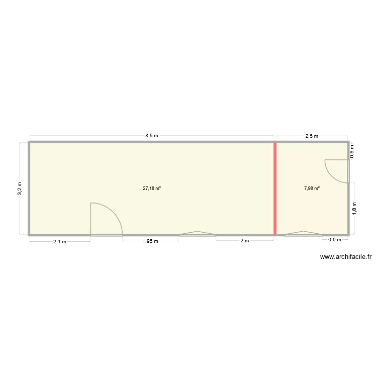 TRAVAUX DOMINIQUE Plan vierge. Plan de 2  et 35 m²