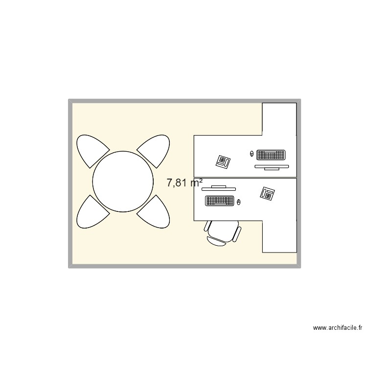 Bureau Maji. Plan de 1 pièce et 8 m2