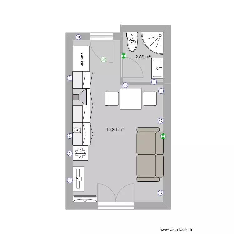 STUDIO 1. Plan de 2 Pièces et 19 m² STUDIO 1. Plan de 2 Pièces et 19 m²