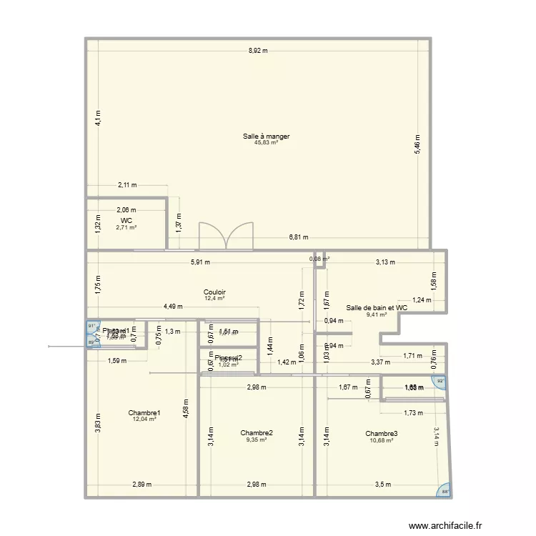 dddd. Plan de 11  et 106 m²