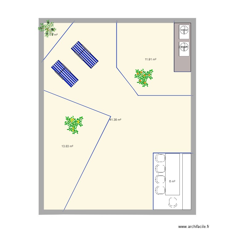 jardin braga. Plan de 6 pièces et 77 m2