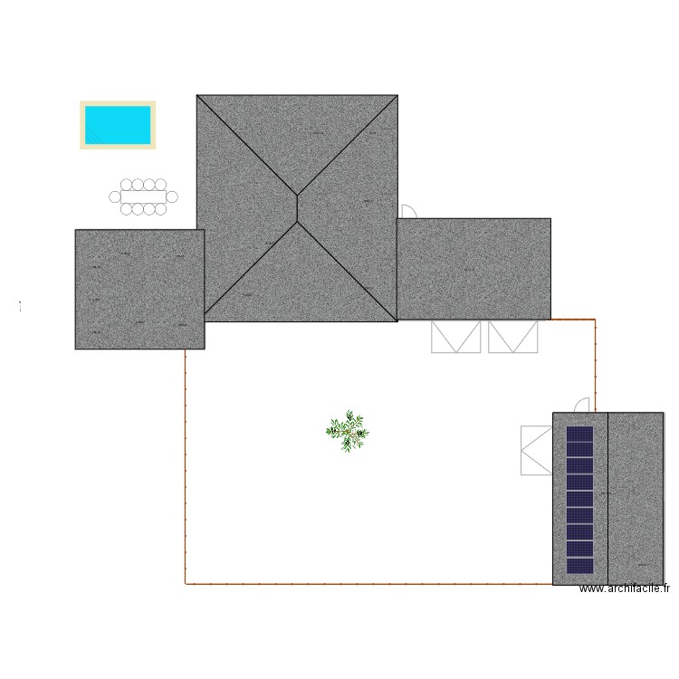maison plein pied toiture.. Plan de 16 pièces et 293 m2